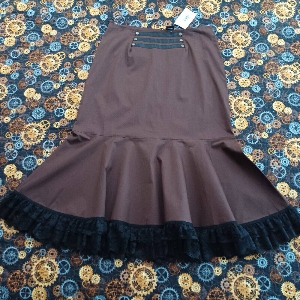 Brown Steampunk Skirt - Size XL